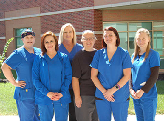 Pictured are Stephanie Dominque, R.N.; Monica Whitter, R.N., BSN; Anne Wilson, R.N.; Dee Ballard, R.N., BSBM, BCEN; Crystal Lloyd, R.N.; and Ashley Haslag, R.N., ALNC. Not pictured are Angie Halterman, R.N., and Wendy Pryor, R.N.