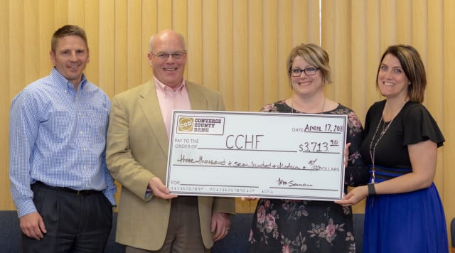 Converse County Hospital Foundation nursing scholarship large novelty check