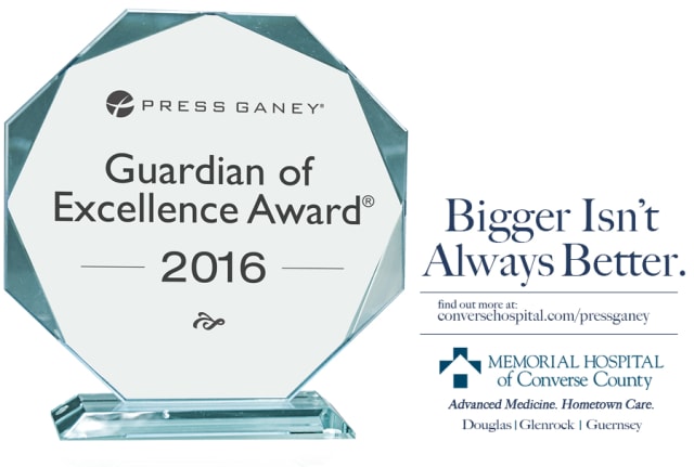 Press Ganey Guardian of Excellence Award 2016. Bigger isn't always better. Find out more at conversehospital.com/pressganey