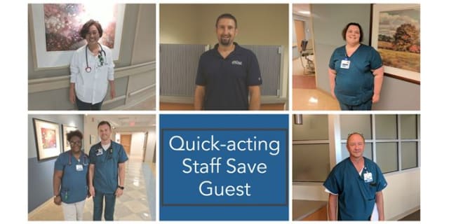 Quick-acting staff save guest