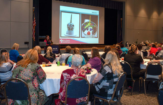 group of women watching presentation
