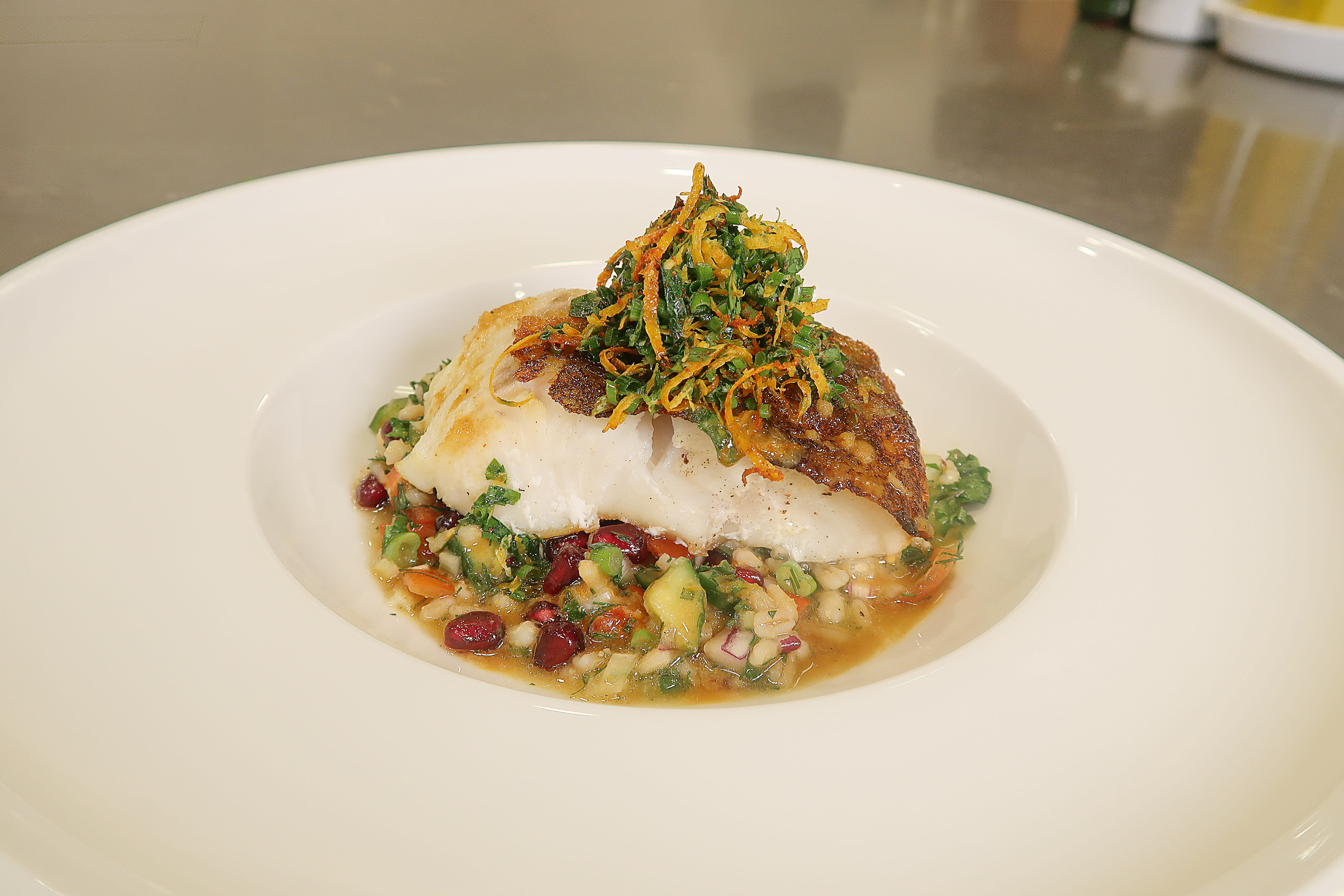 Seared Black Cod with Citrus Gremolata & Sauce