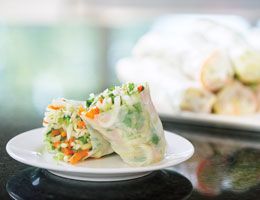 Spring rolls on a plate