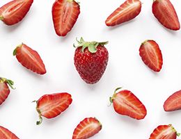 Sliced strawberries.