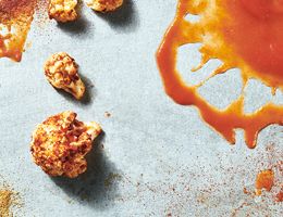 Cauliflower coated with spices