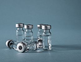 A group of medical vials.