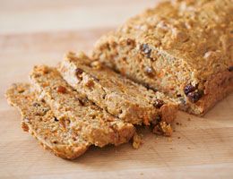 Sliced carrot-raisin bread