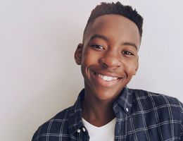 Smiling African American teenage boy