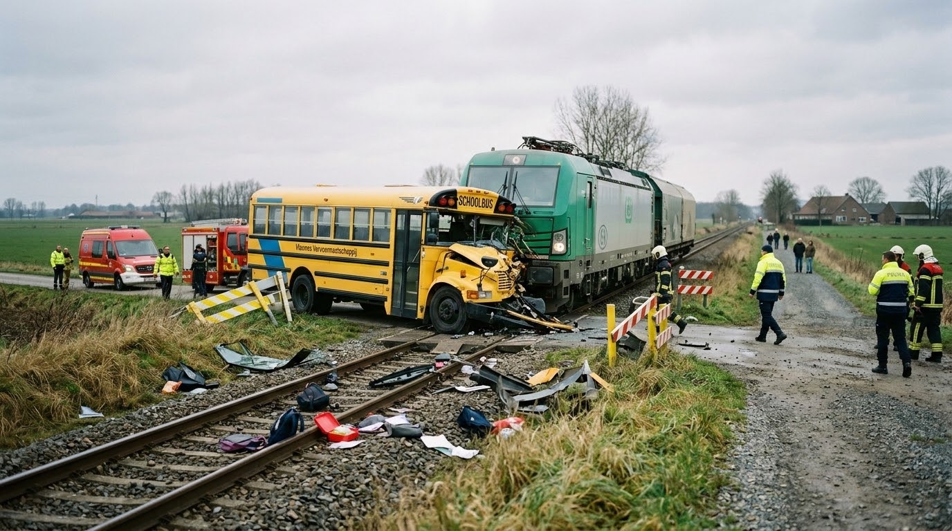 Belgium Rail Crossing Tragedy Kills Four in School Minibus Crash Near Buggenhout