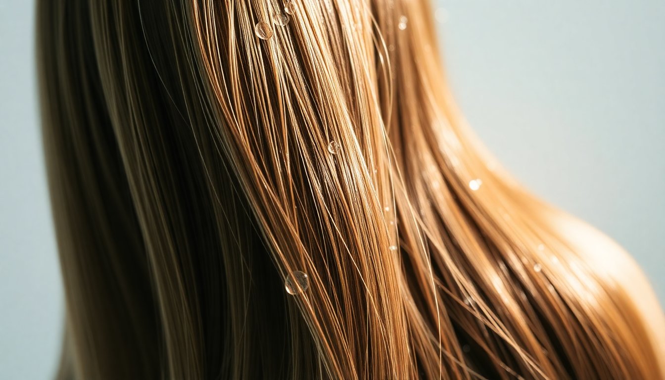 Capelli lucidi e morbidi dopo l'uso di acqua filtrata, pelle luminosa e sana, stile lifestyle wellness
