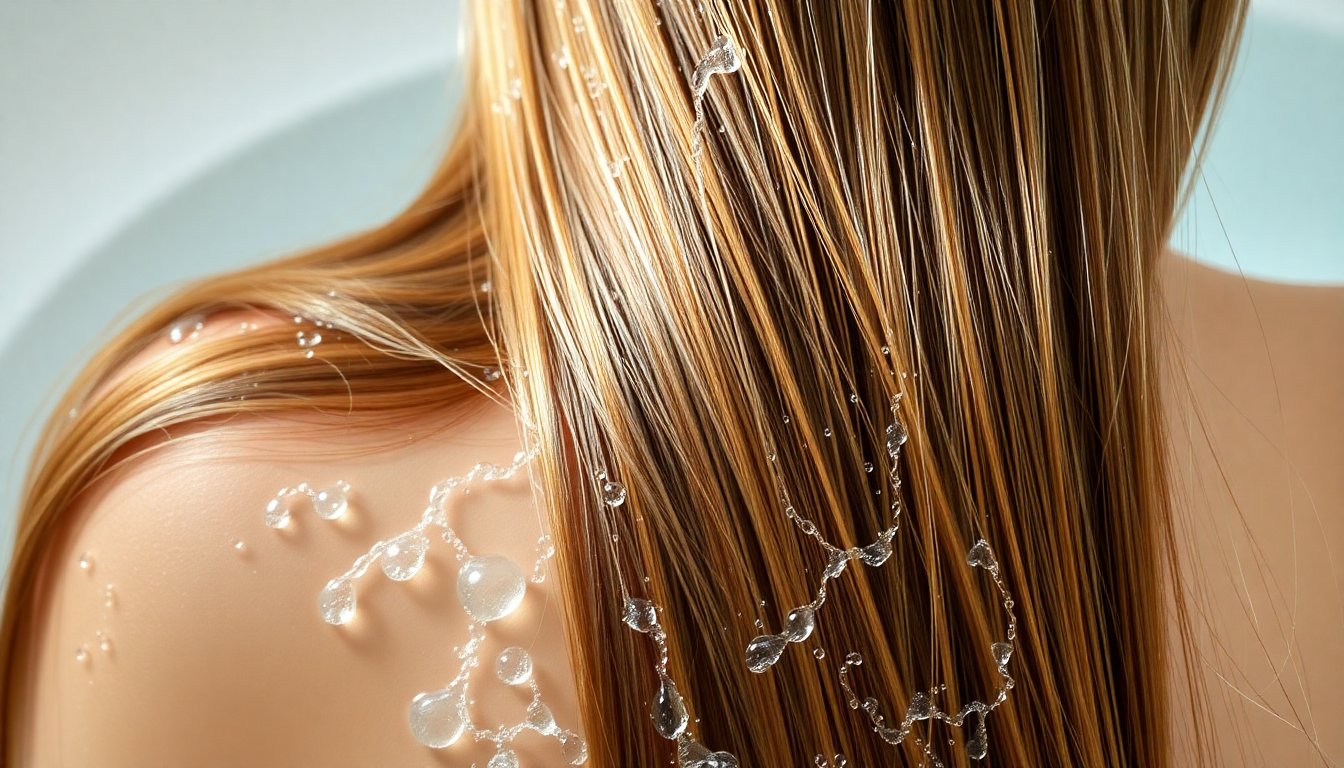 Capelli lucidi e pelle luminosa con acqua filtrata e priva di cloro