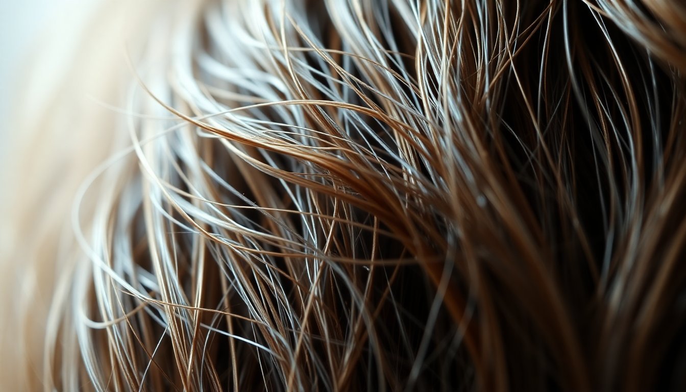 Capelli danneggiati dal calcare con texture opaca e fragile
