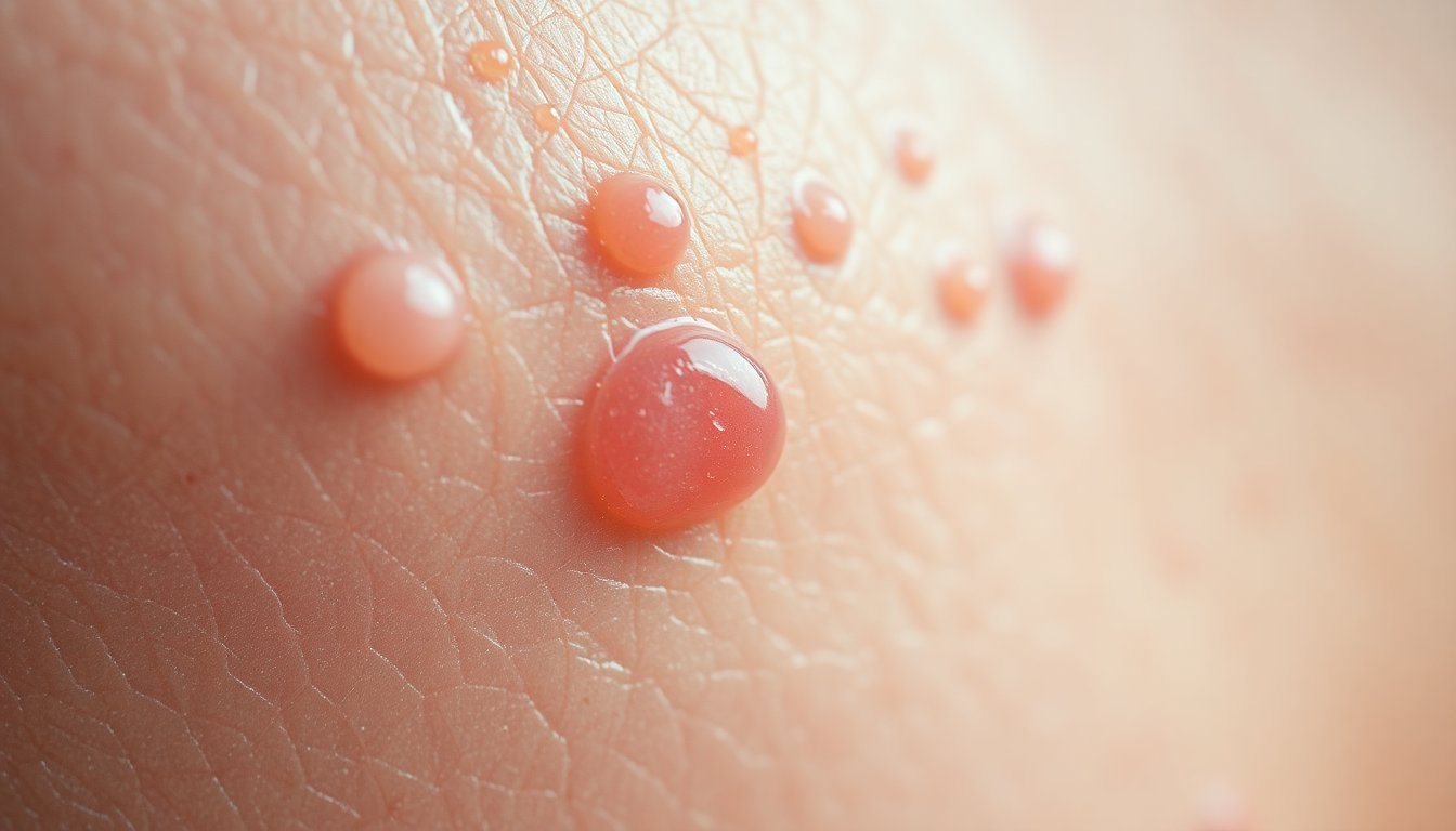 close-up della pelle irritata con evidenti segni di danni da acqua dura e calcare
