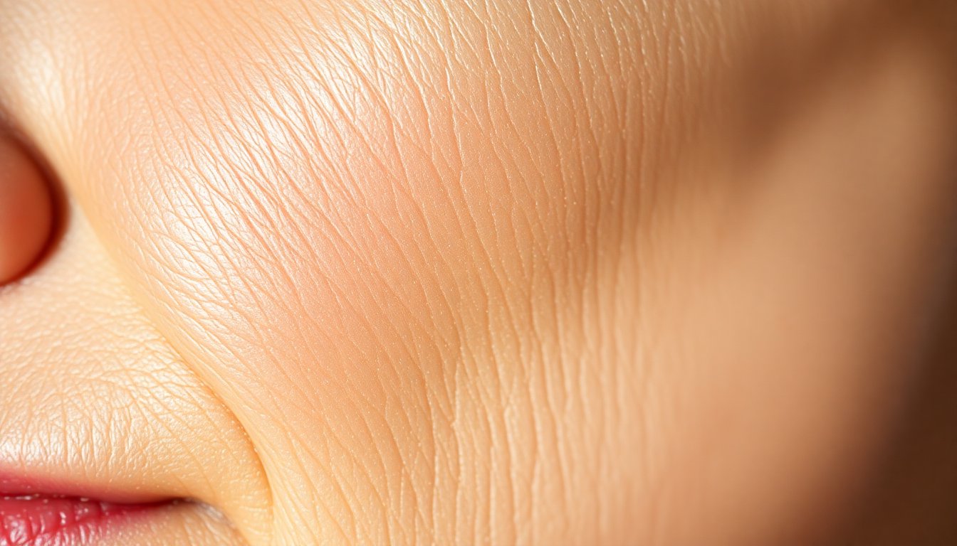 pelle matura affaticata con segni di disidratazione e invecchiamento precoce causati da acqua calcarea