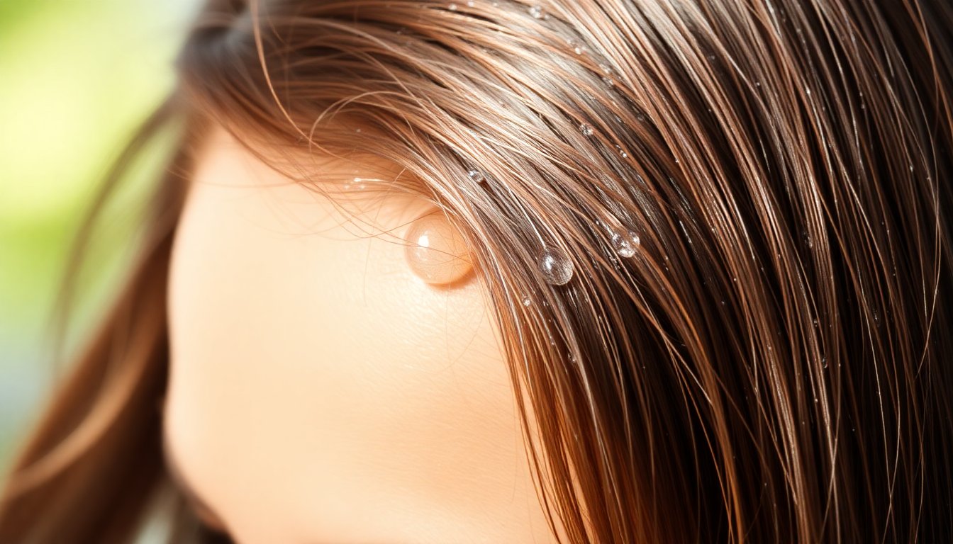 capelli lucidi e sani dopo filtrazione, acqua cristallina che scorre, fibra capillare levigata, benessere e vitalità, stile lifestyle wellness