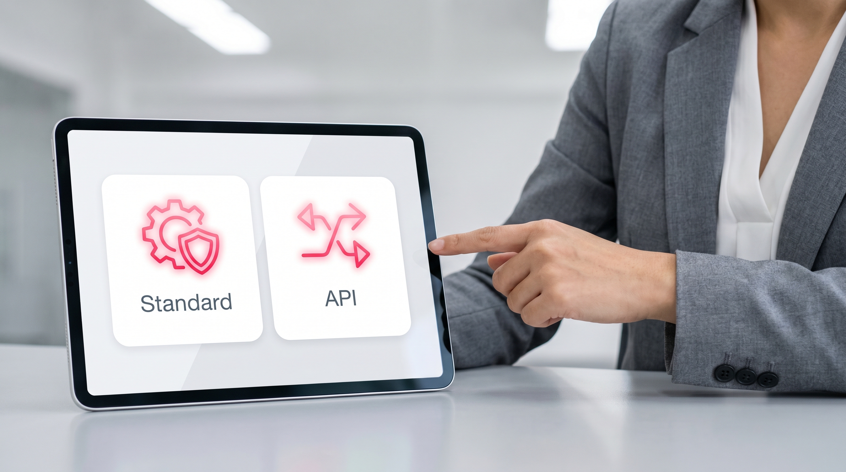 Comparison between standard and API-based clinic WhatsApp messaging tools.