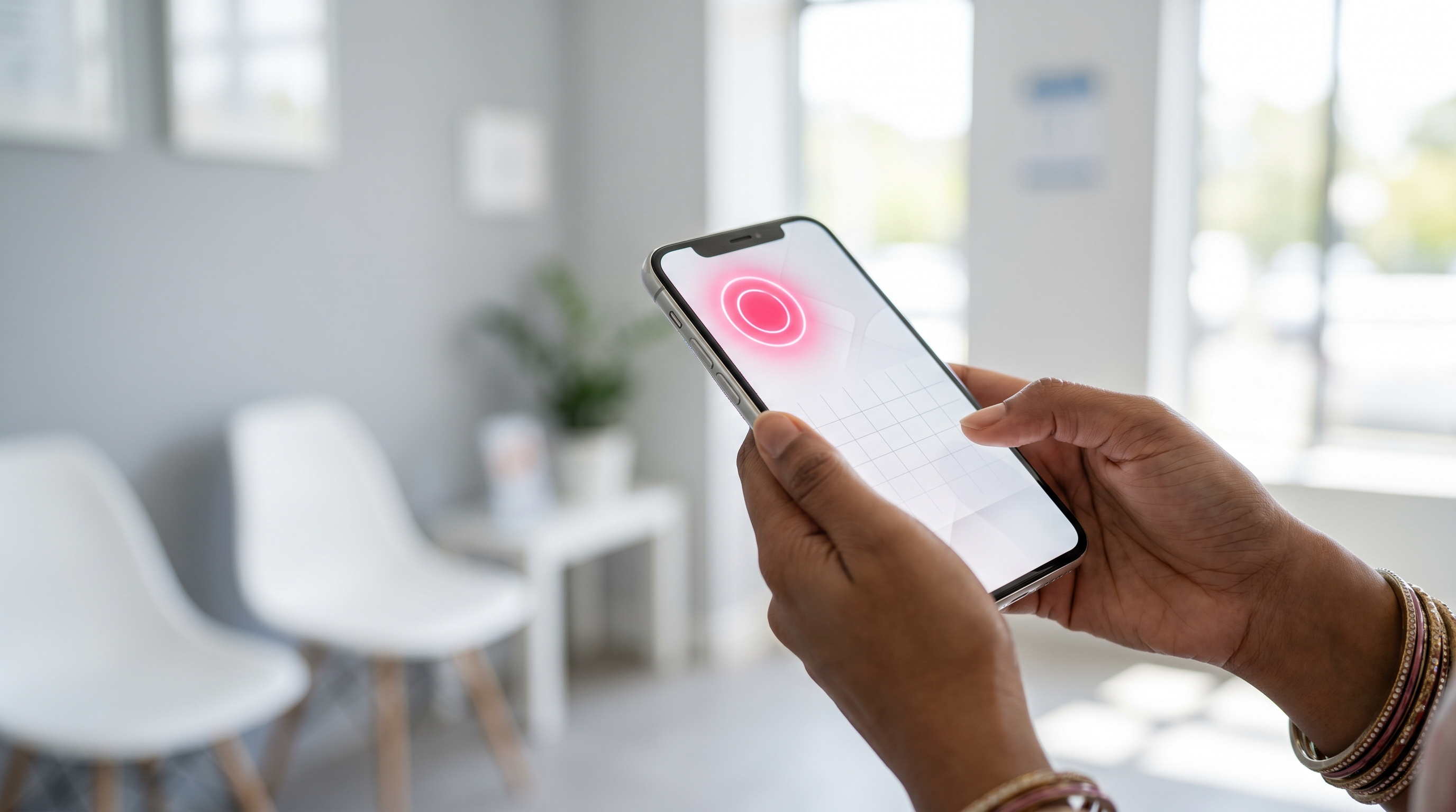 Automated patient booking system interface on a smartphone
