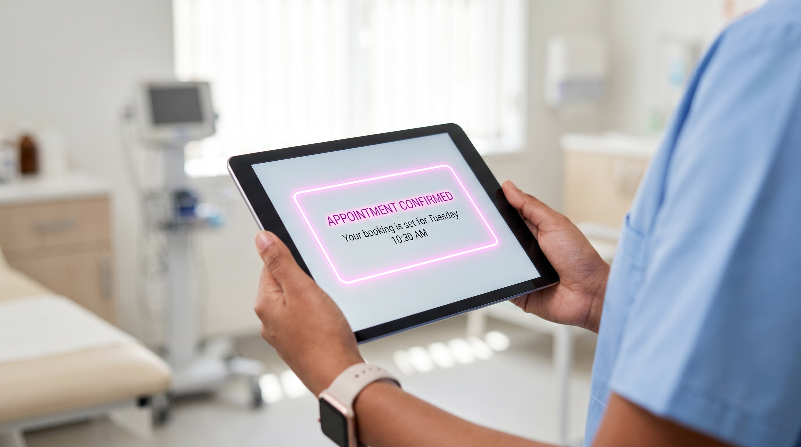 A compliant and secure patient appointment confirmation screen