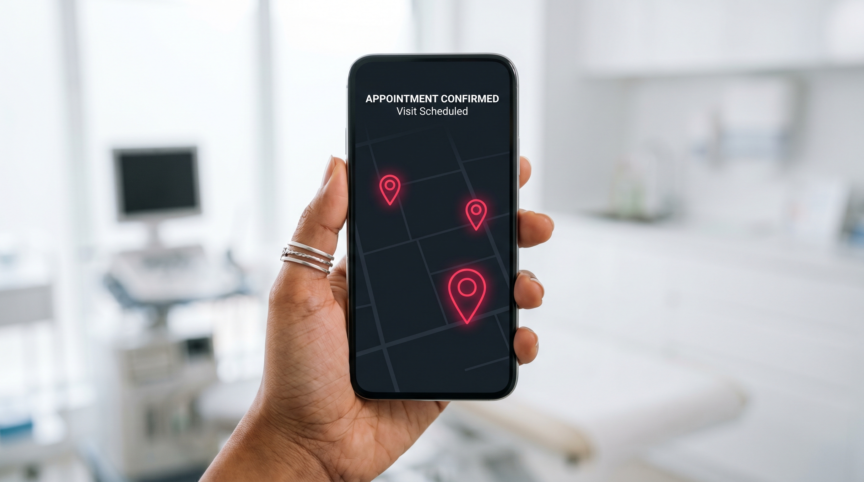 Smartphone showing a confirmed dental appointment notification
