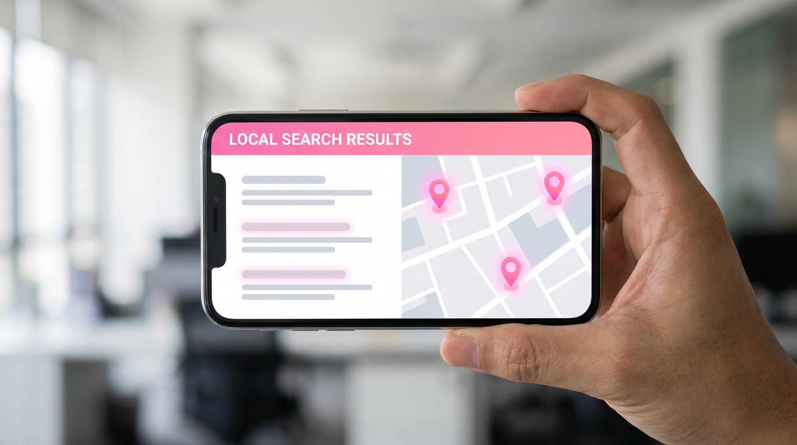 Digital dashboard comparing standard search results with a local map pack.