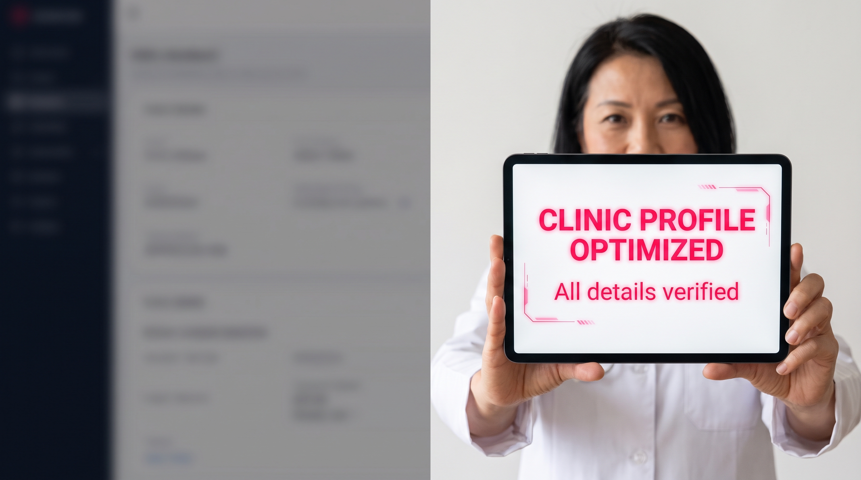Comparison of unoptimized versus optimized clinic Google Business profiles