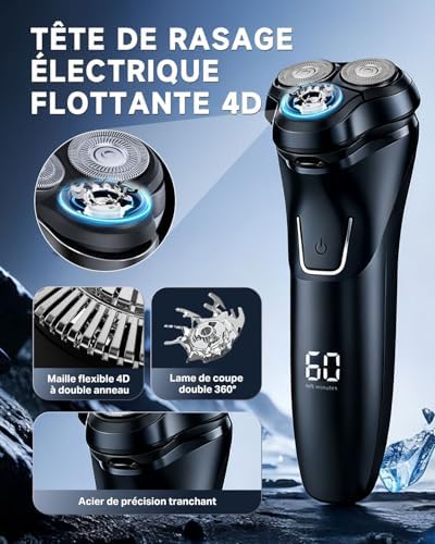 Vue 3 de Rasoir Electrique Homme Avec