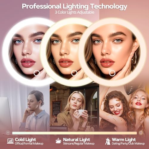 Vue 3 de Miroir Cosmetique Avec Eclairage