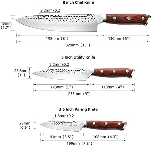Vue 2 de Sunnecko Couteaux De Cuisine