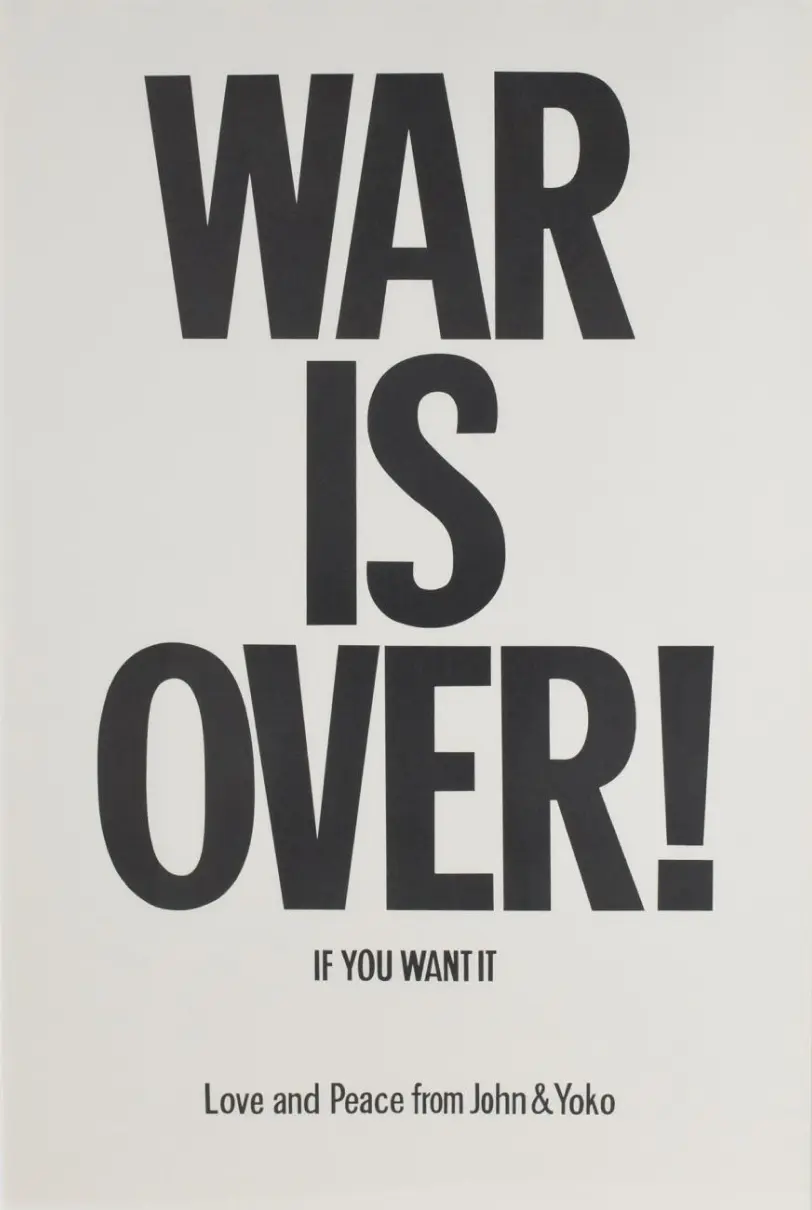 J Lennon and Y Ono, 1969, war is over! if you want it image