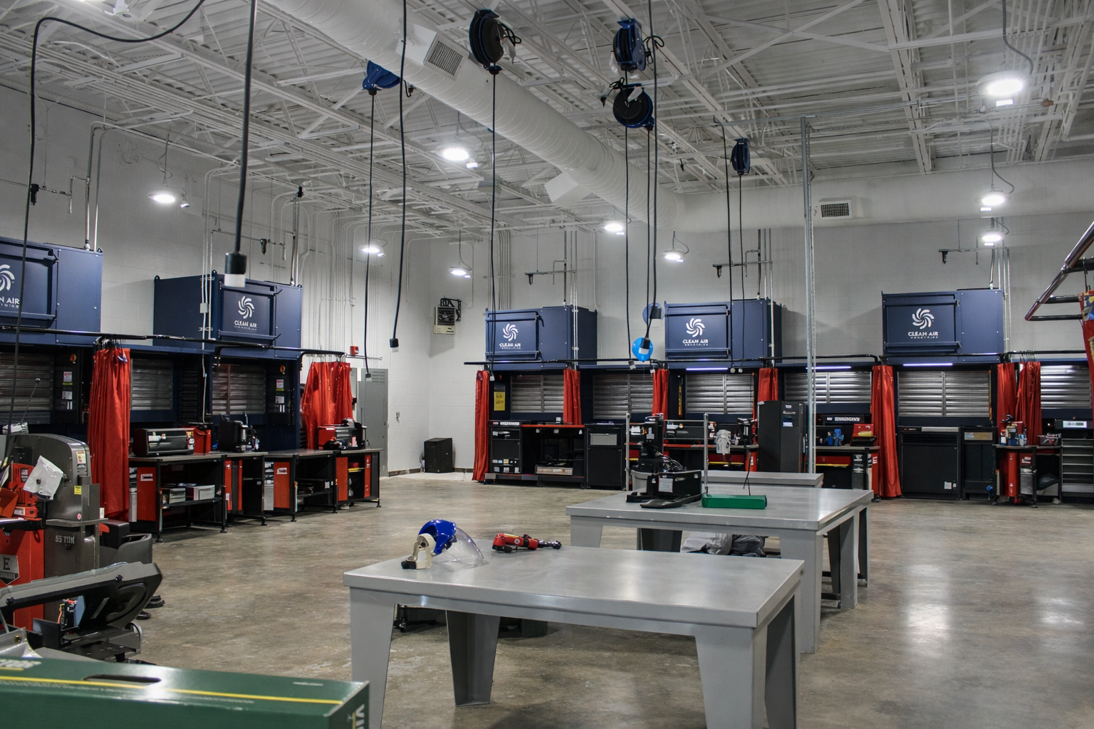 Welding stations at the Virginia Beach Technical and Career Education Center