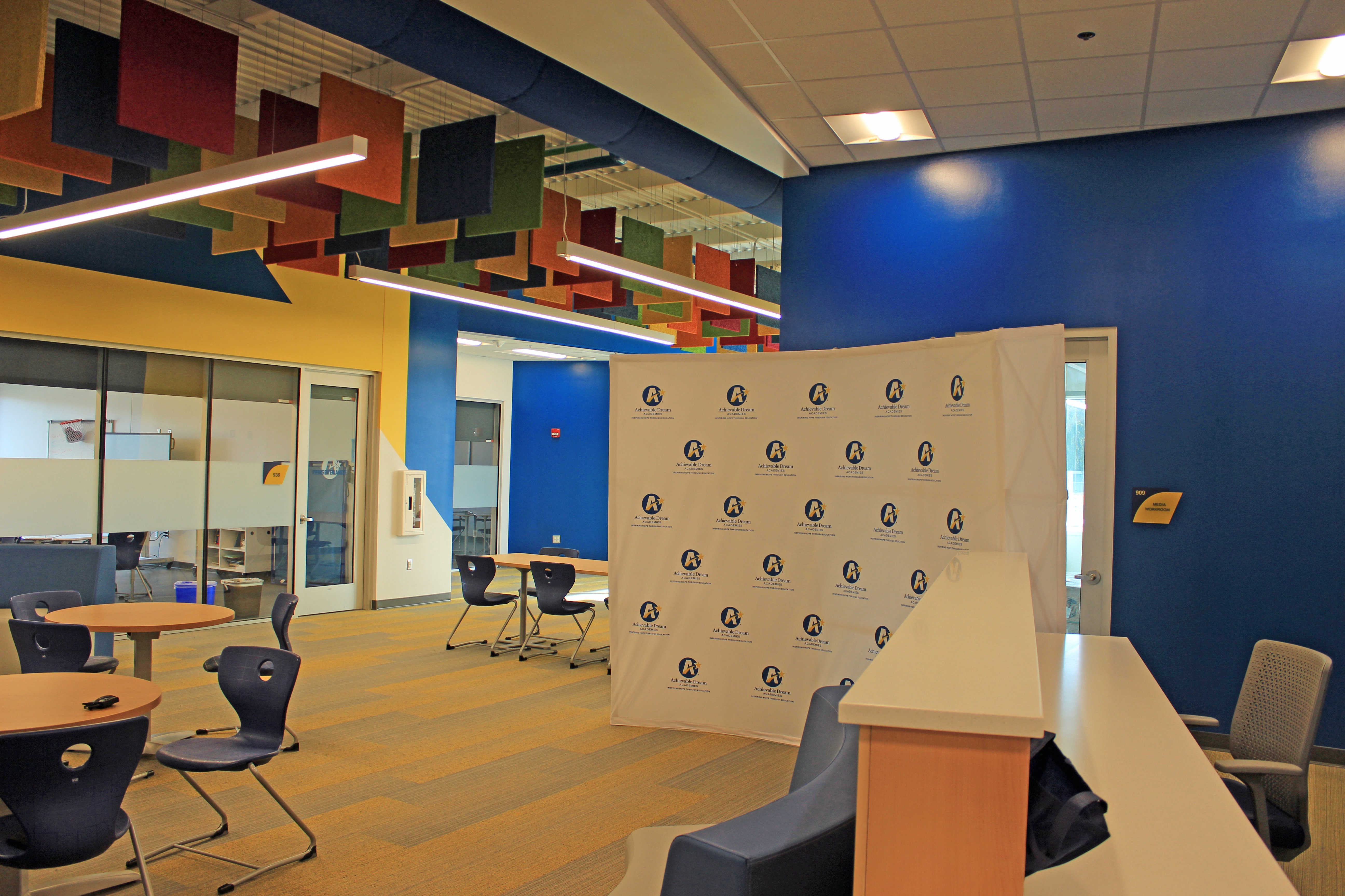 Student collaboration space at An Achievable Dream Academy