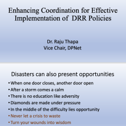 Enhancing Coordination For Effective Implementation Of DRR Policies