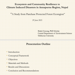 A Study From Panchase Protected Forest Ecoregion