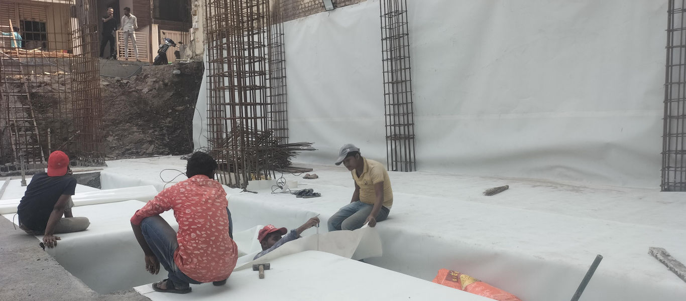Basement waterproofing solutions Mumbai - Professional HDPE membrane installation Image