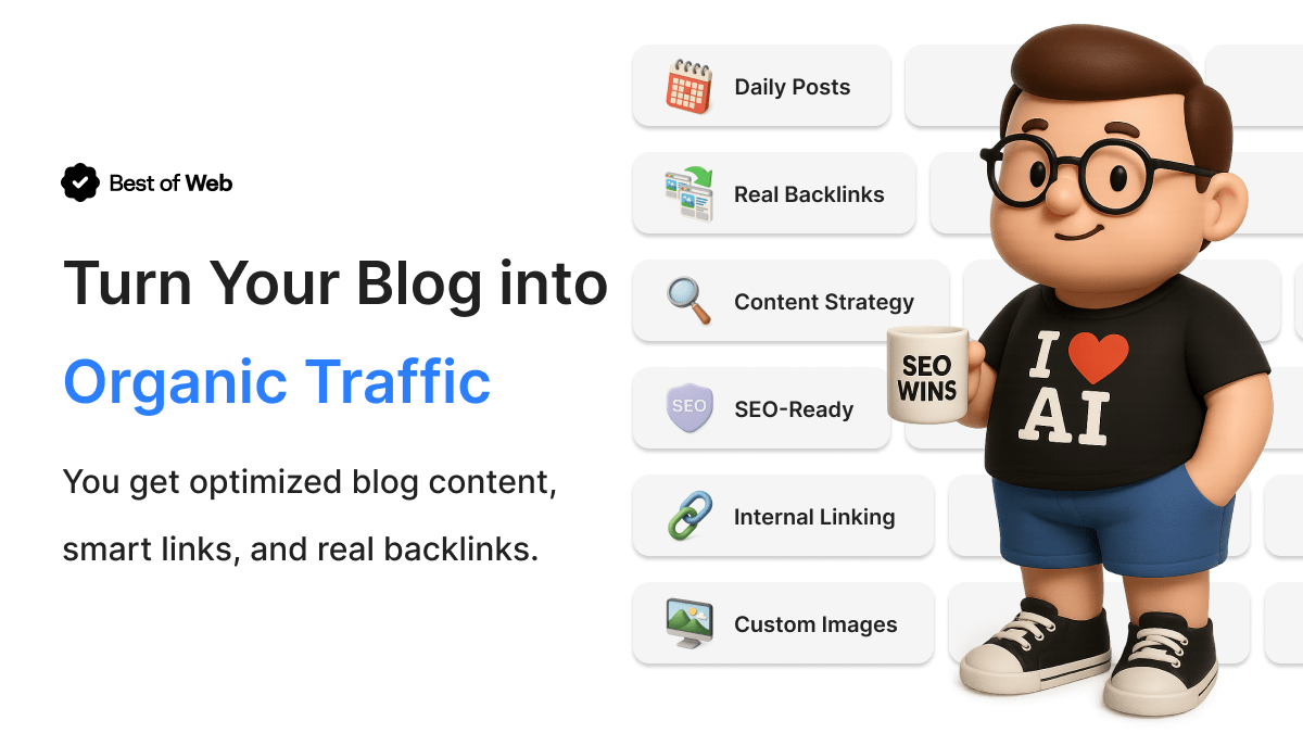 AI SEO tools blog post published by Bestofweb.site using its own automation