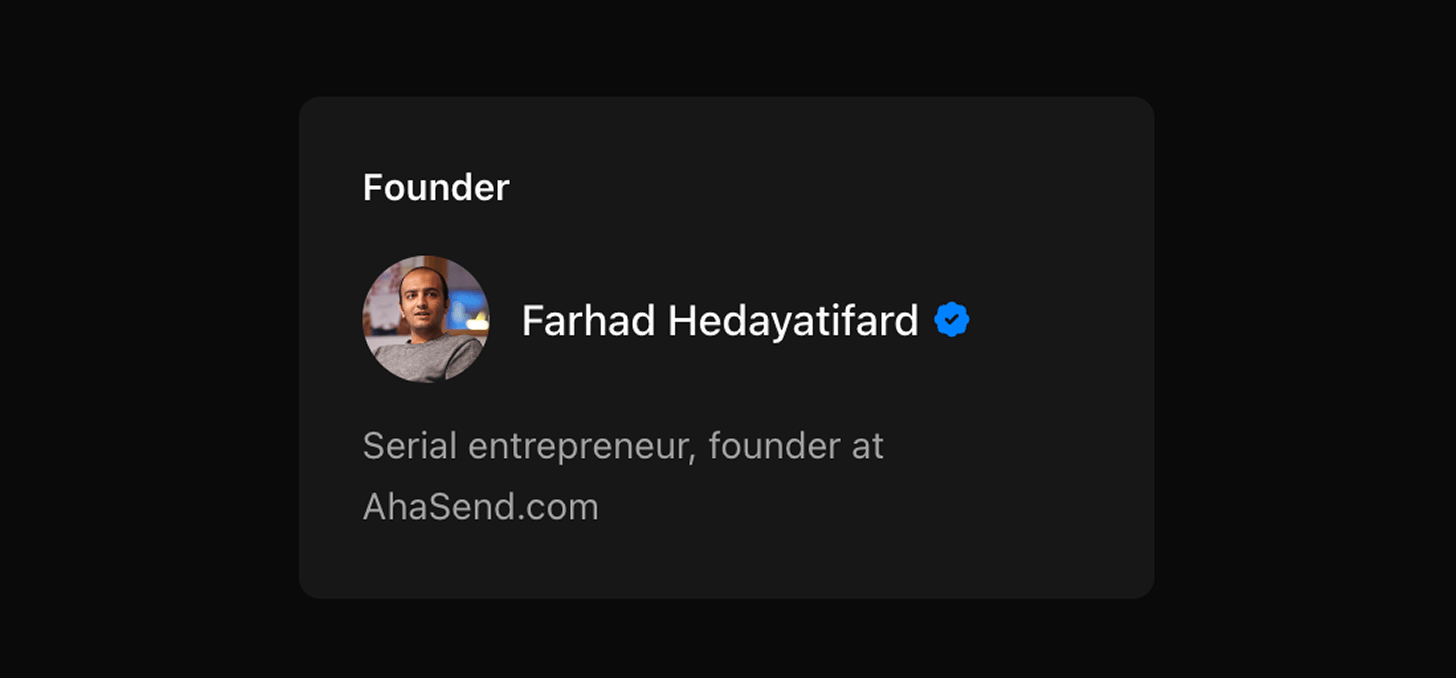 Founders Club verification badge on a startup profile