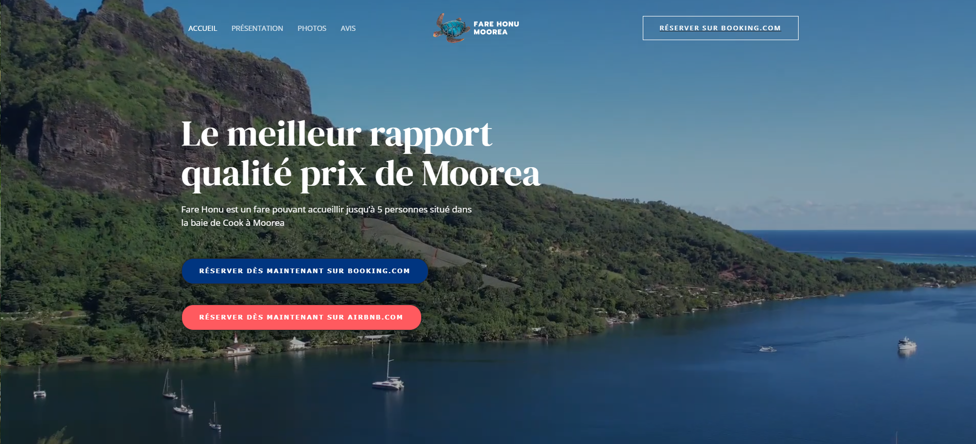 Fare Honu — Plateforme de réservation touristique