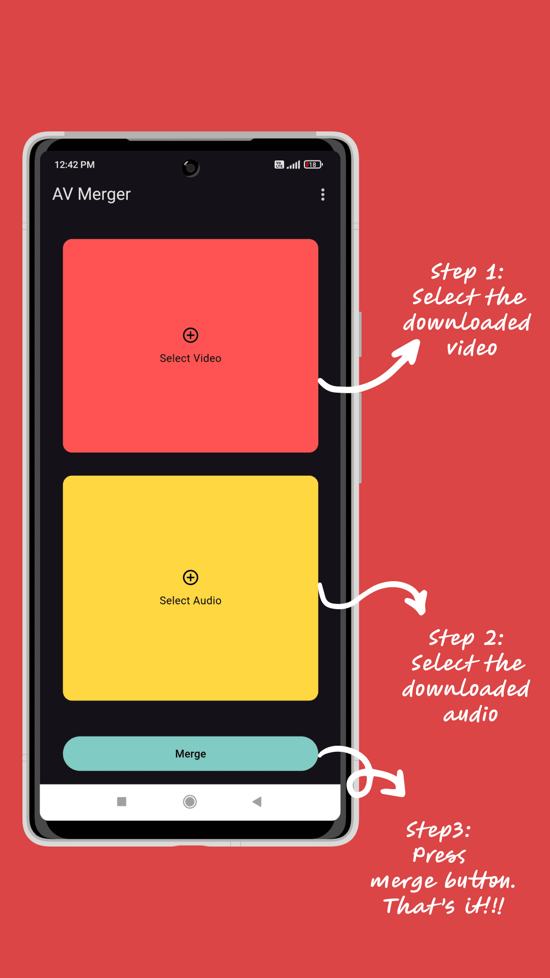 Add audio to video android IOS app screenshot