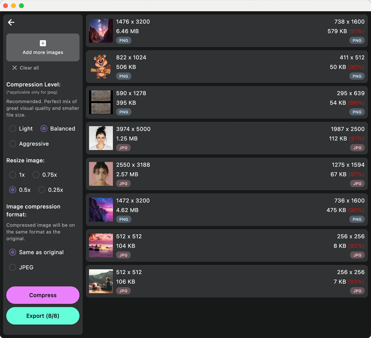 Best Photo Compressor for Mac screenshot