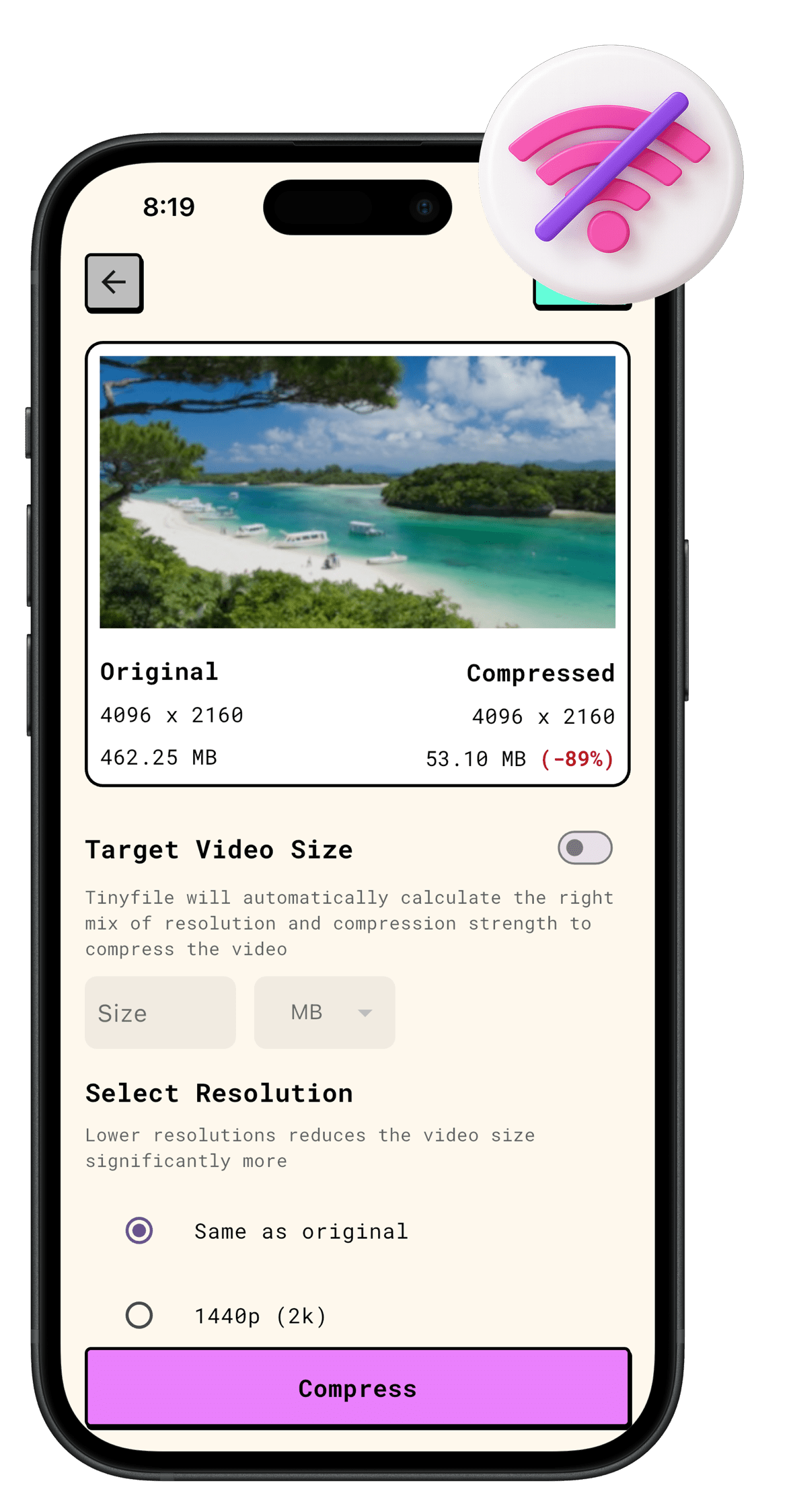 Files never leave your device