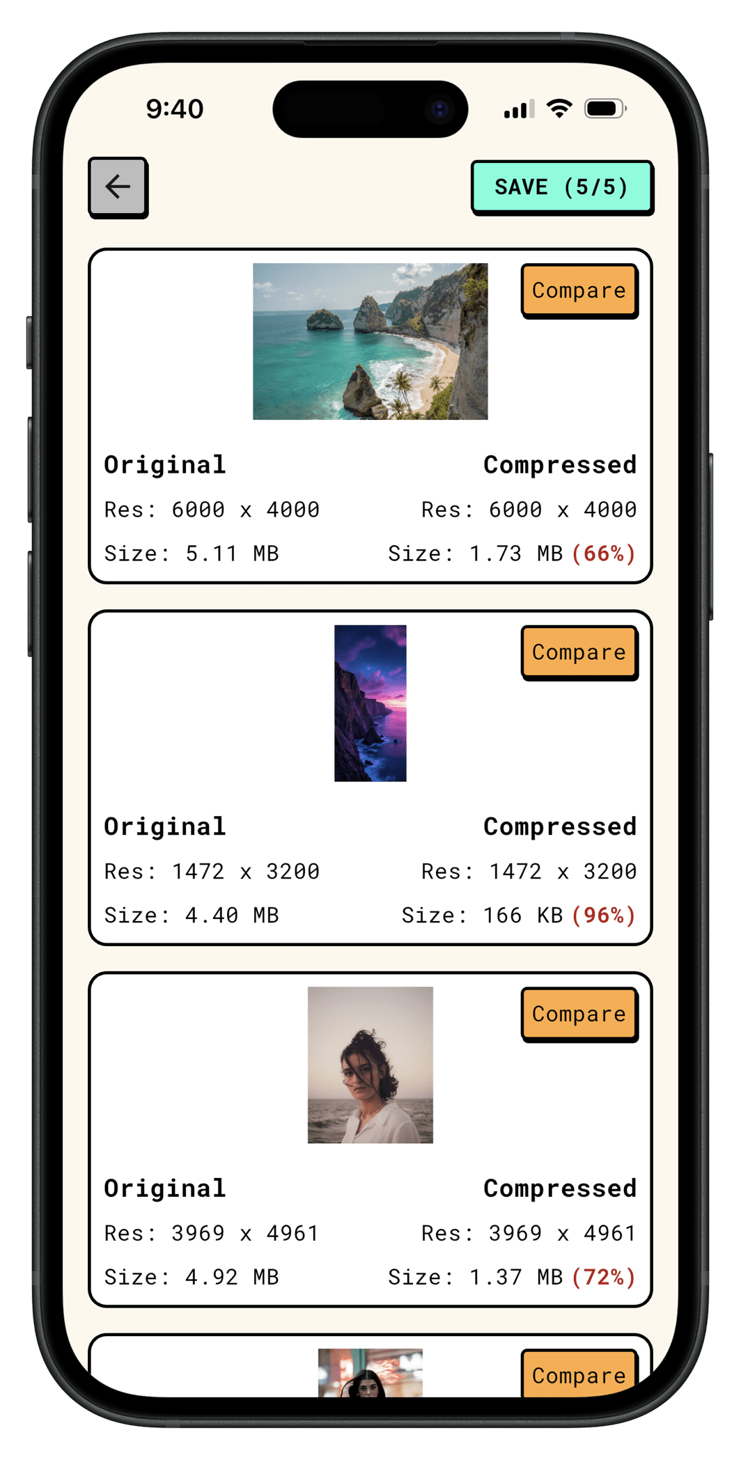 Batch compress multiple images in parallel