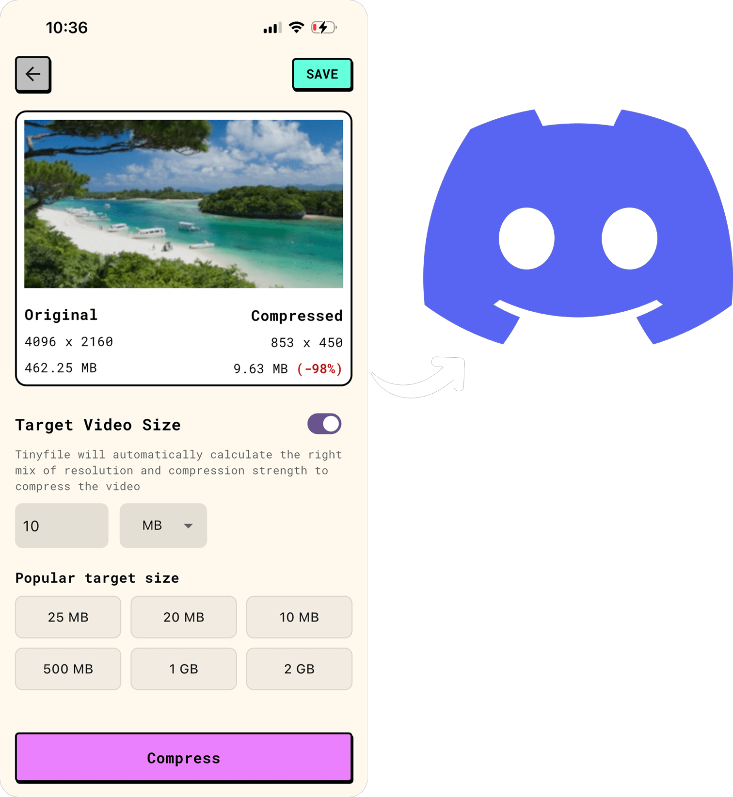 Video Compressor for Discord screenshot on ios