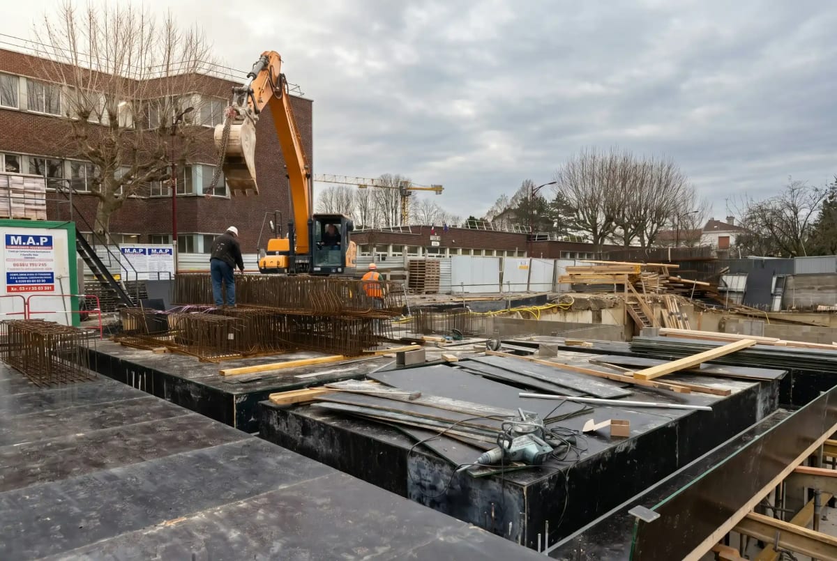 Façades de logements collectifs en cours de finition