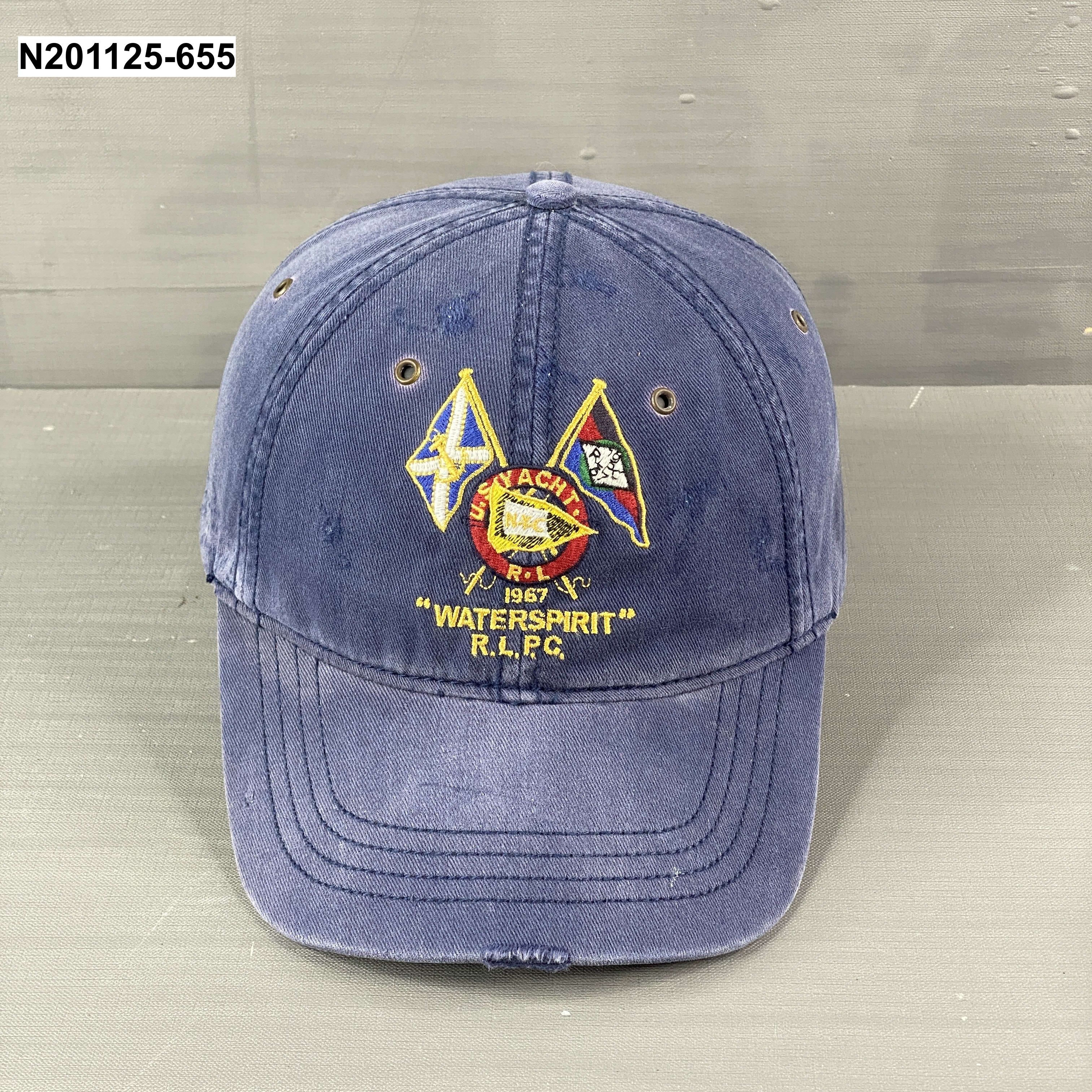 Vintage Polo Ralph Lauren Yacht Club Leather Baseball Hat Cap