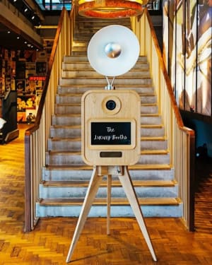 Retro photo booth at an event with vintage booth experience