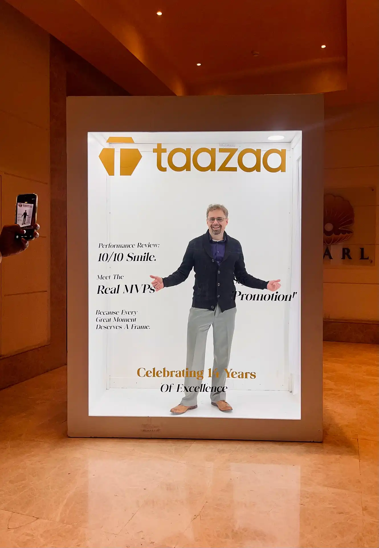 Vogue-style magazine photo booth branding at corporate event in Noida