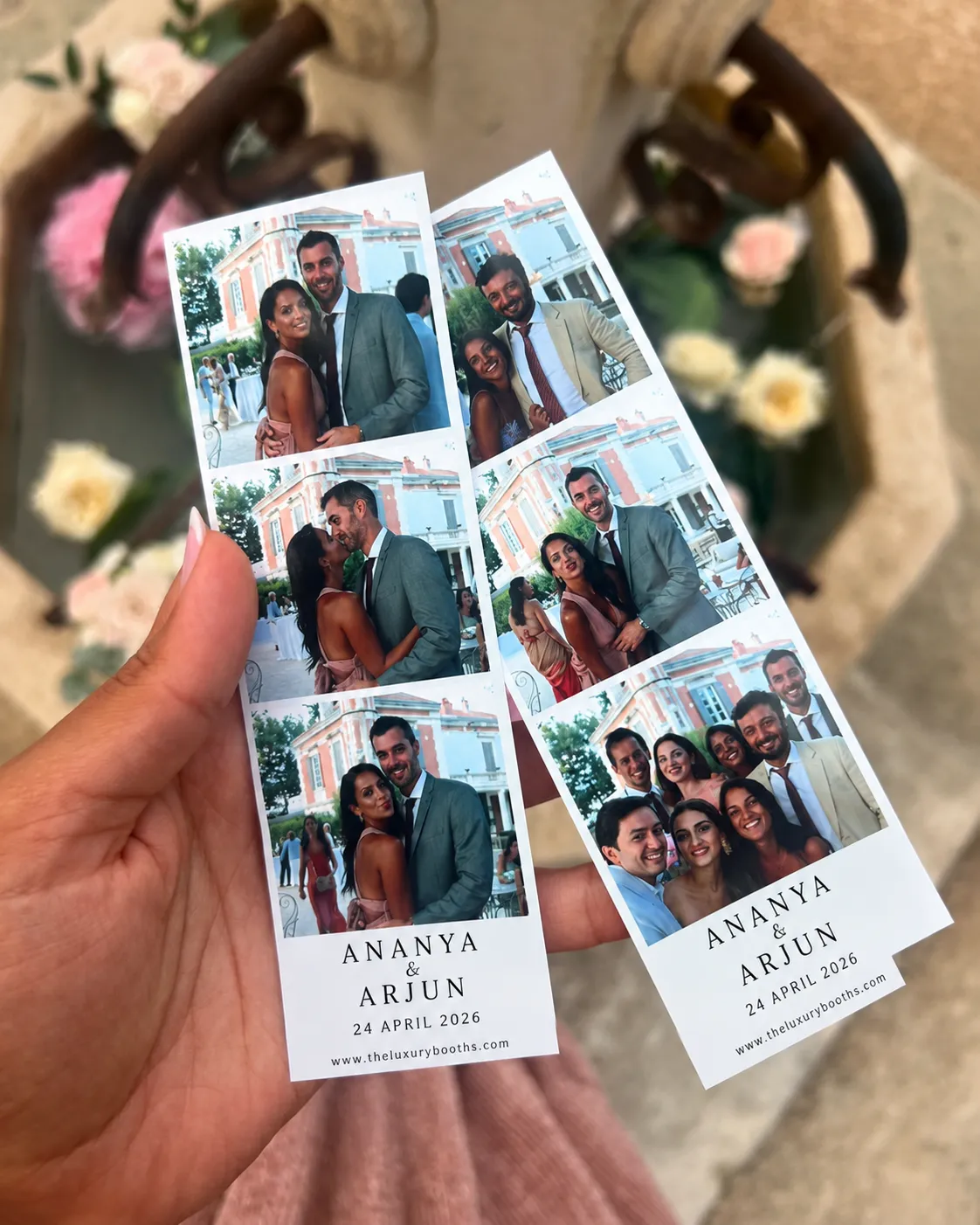 Premium instant photo strip printing booth for wedding and events