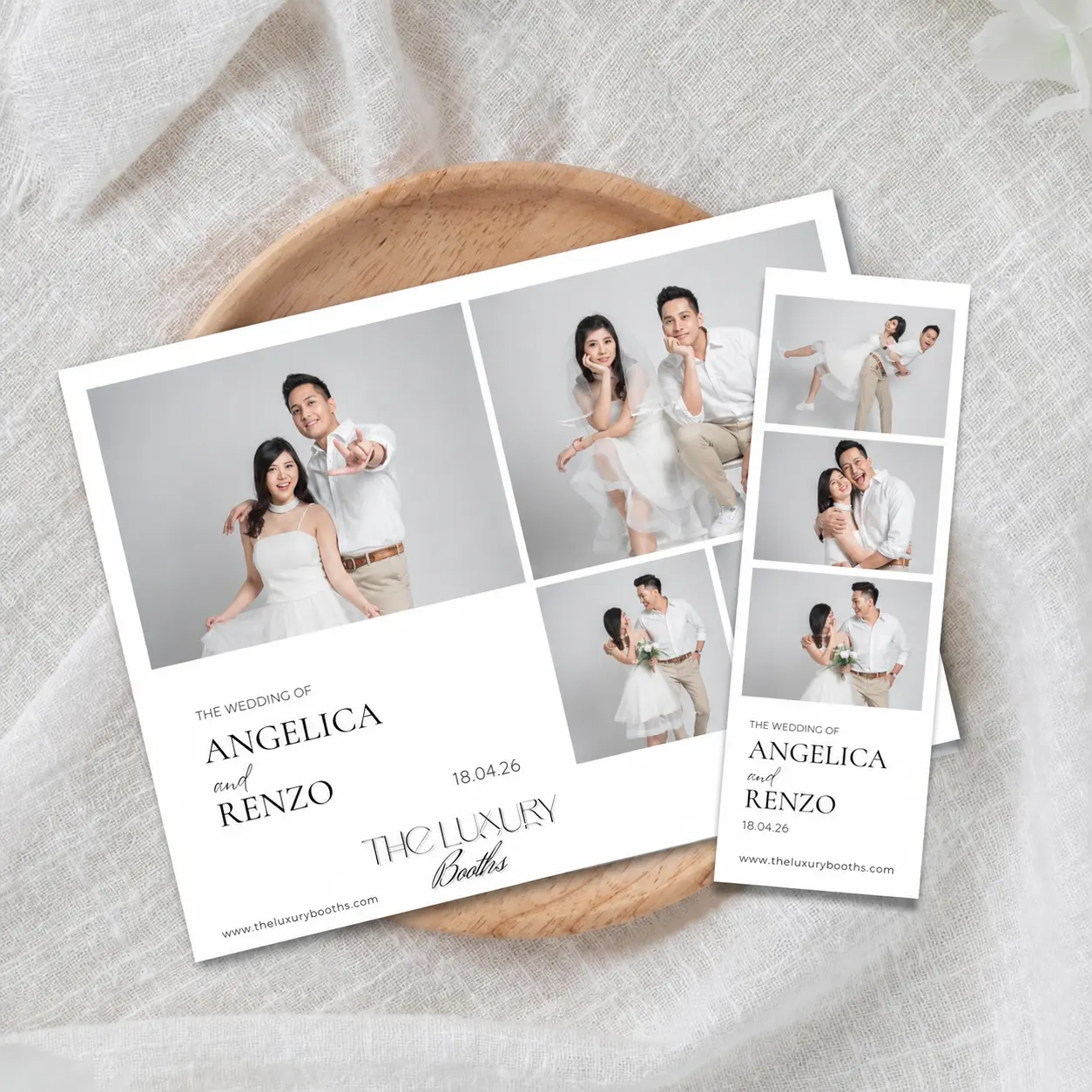 Modern strip photo booth experience for weddings and luxury parties