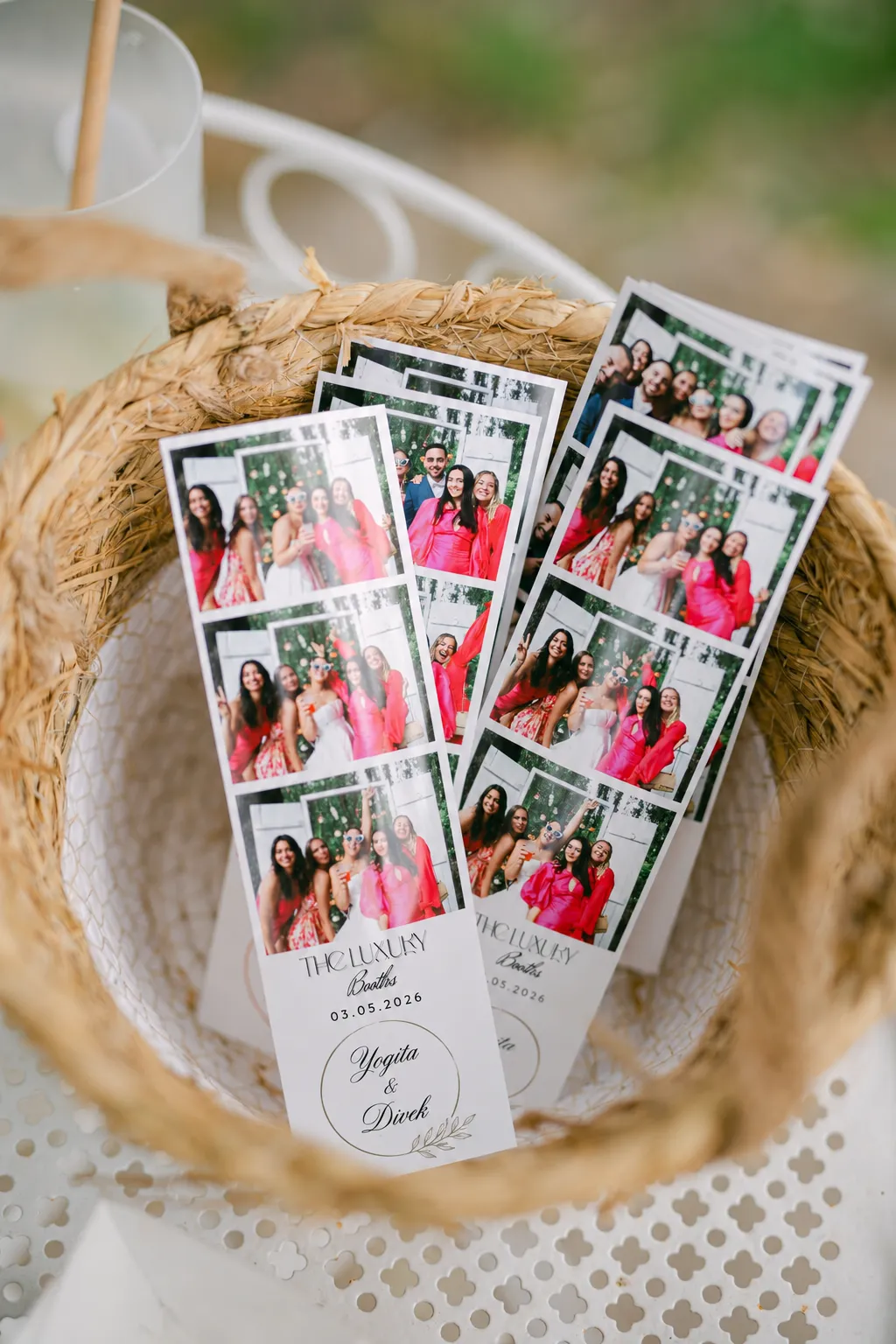 Custom strip photo print design for luxury wedding return gifts