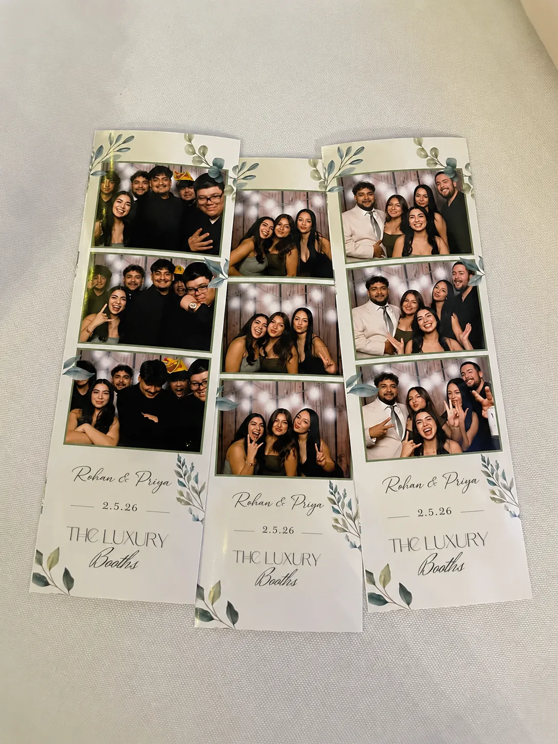 Wedding guests posing at luxury strip photo booth in Delhi NCR